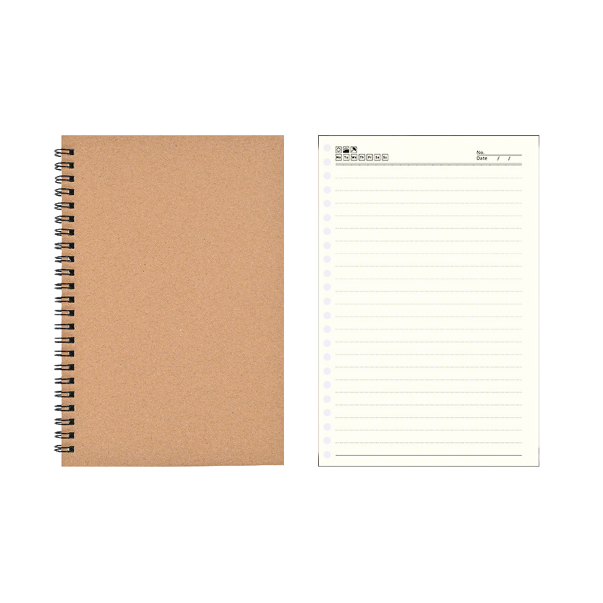 A5 Spiral Notebook With Kraft Paper Cover 4