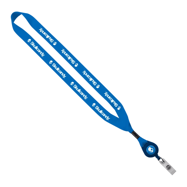 3/4" Polyester Lanyard with Metal Crimp & Retractable Badge Reel 288