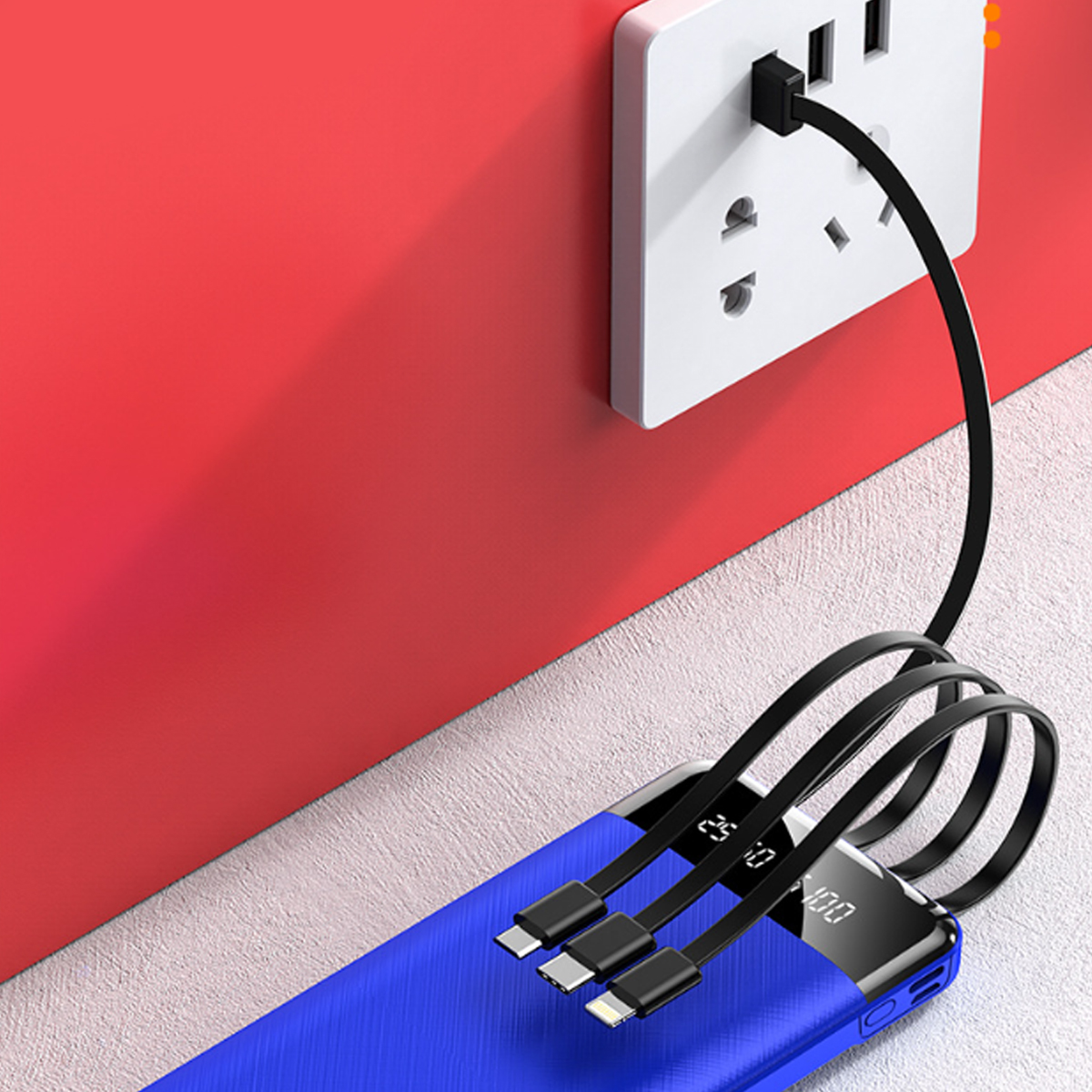 Portable Power Bank with Digital LED Display Dual USB Output 8