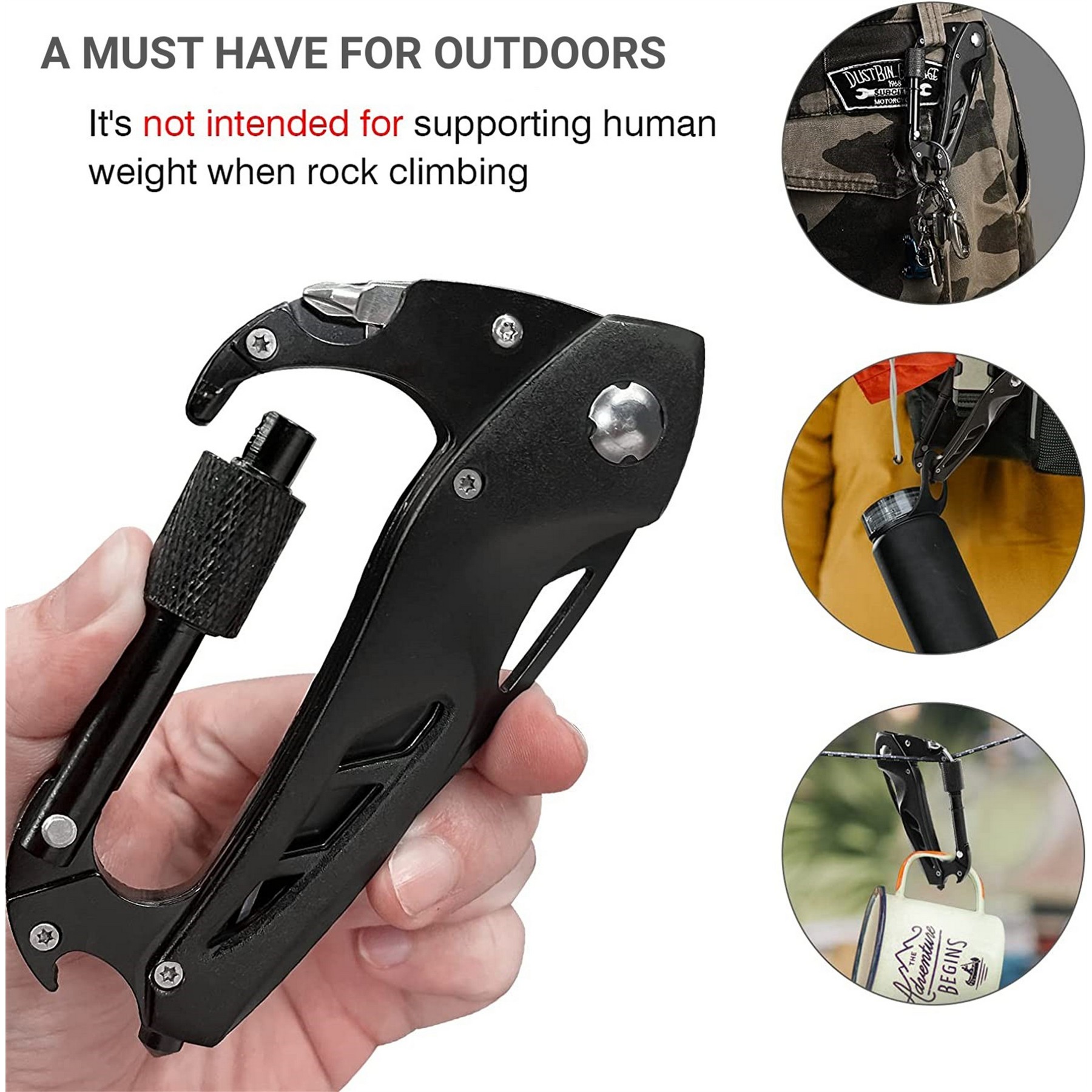 Multitool Carabiner With Folding Pocket Knife 7