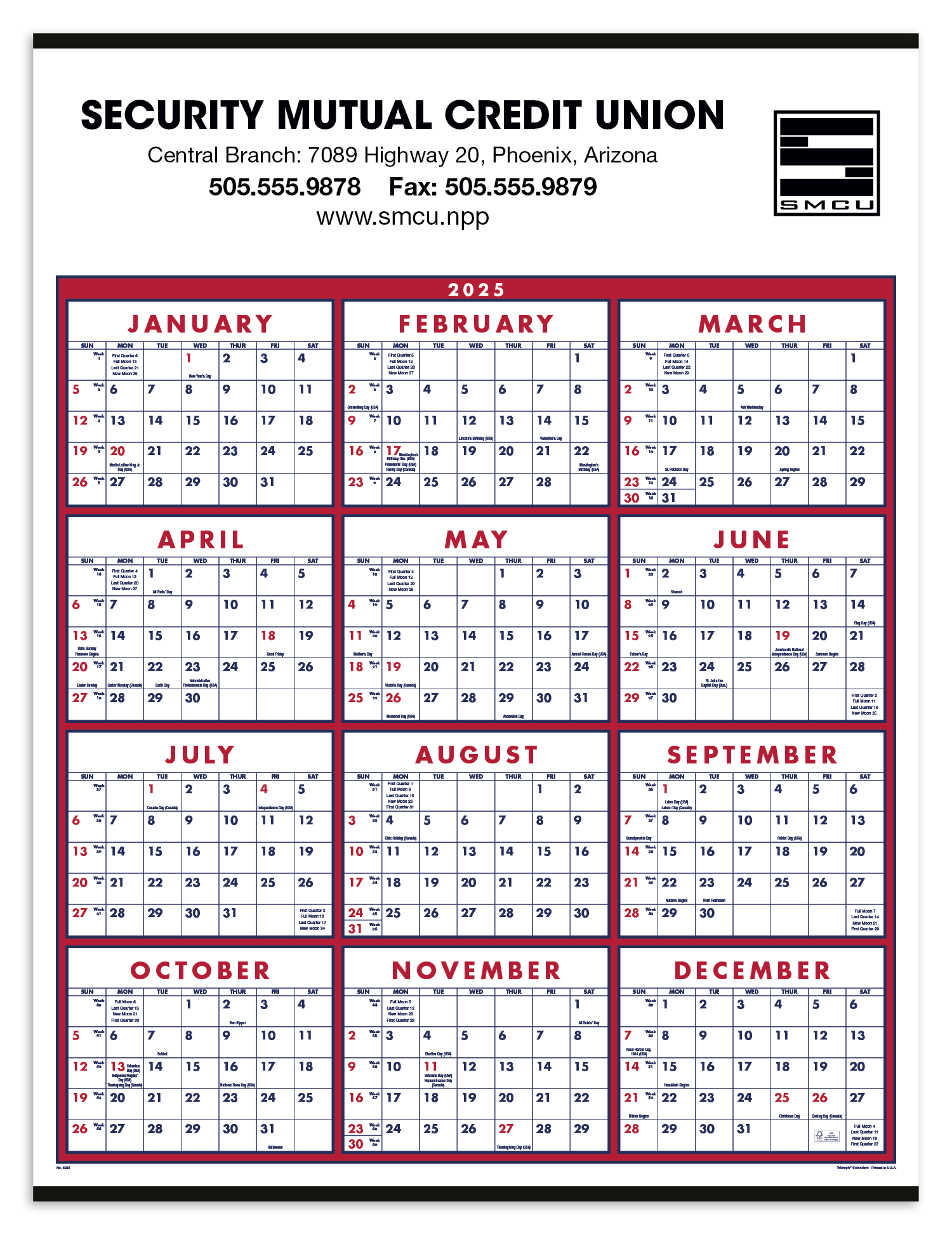 Triumph® Calendars Span-A-Year Calendar 5
