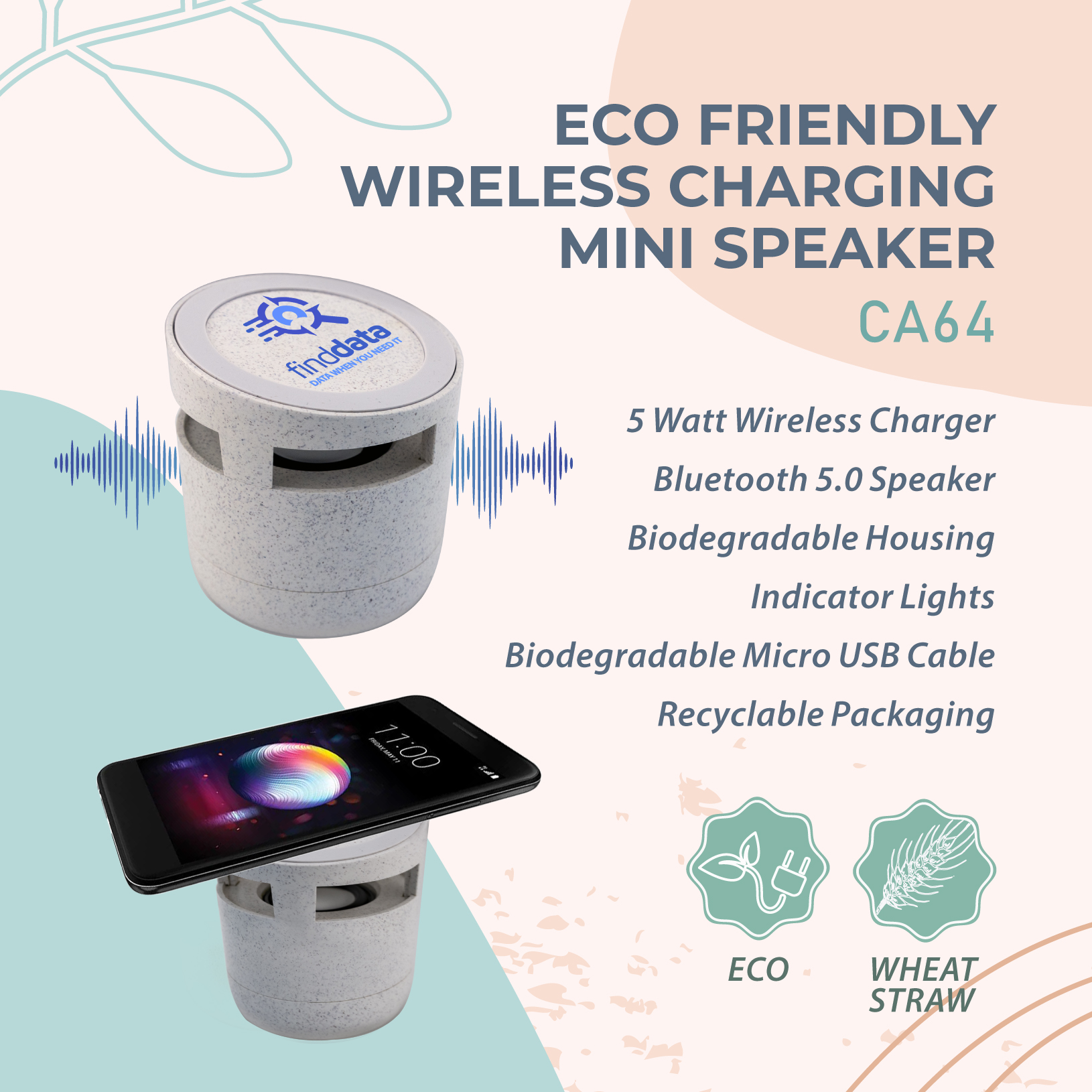 Eco-Friendly Wireless Charging Mini Speaker 4