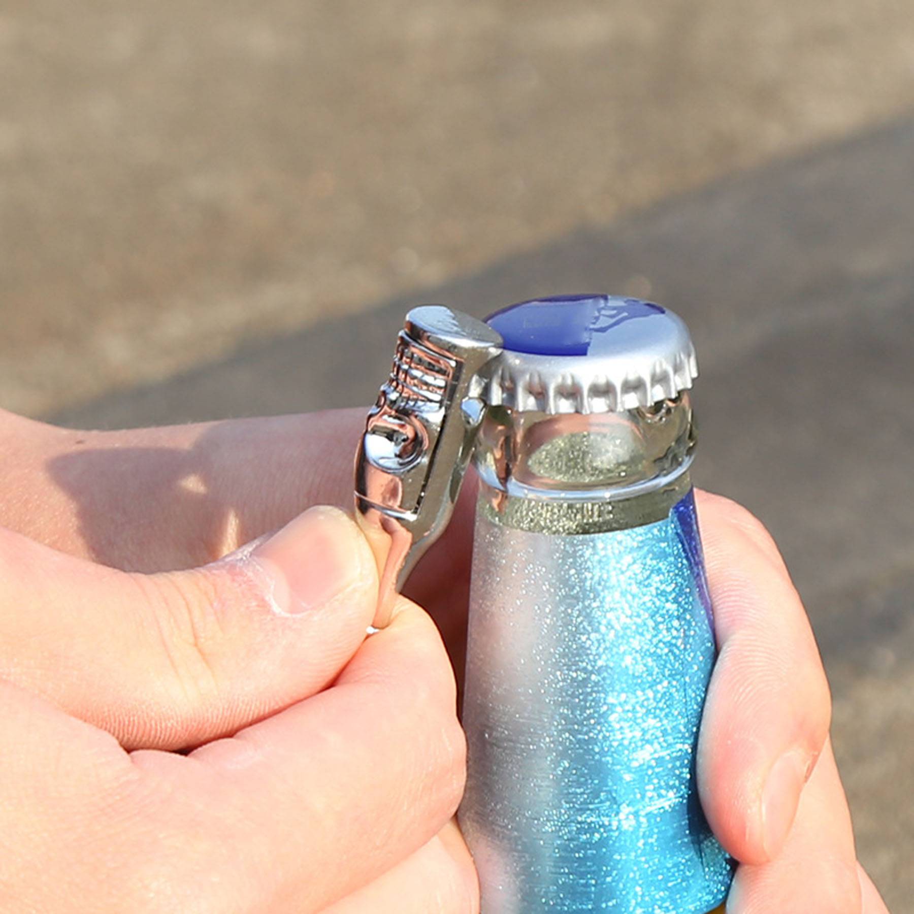 Titanium Steel Skull Beer Bottle Opener Necklace 5