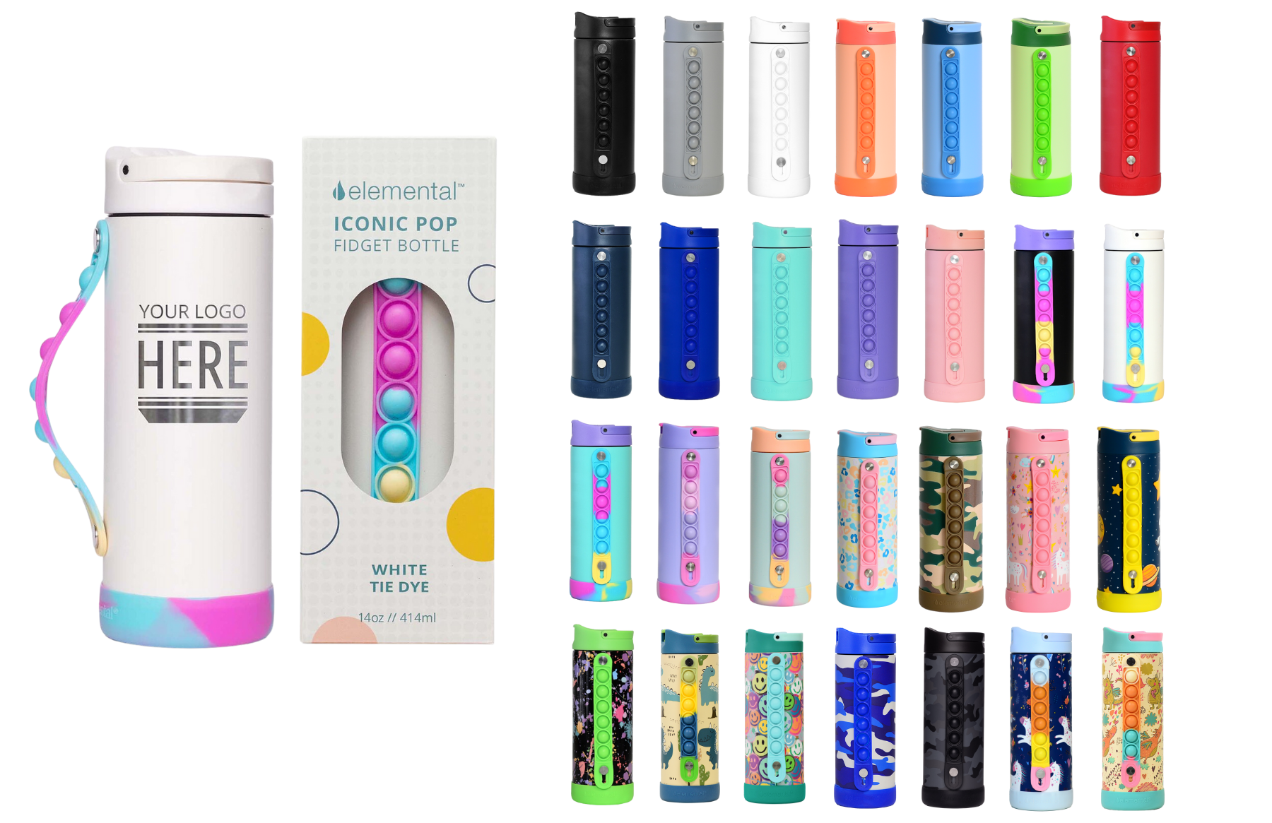 Elemental® Iconic Pop Fidget 14oz Stainless Steel Water Bottle - Vacuum Insulated 26