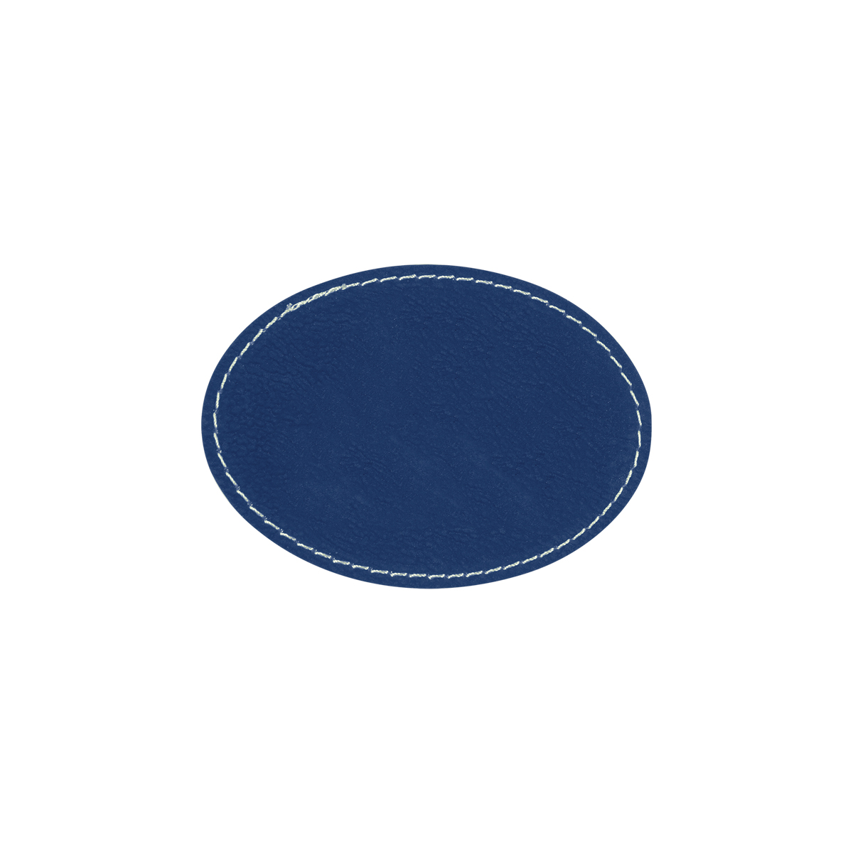 3" x 2" Blue/Silver Leatherette Oval Patch with Adhesive 2