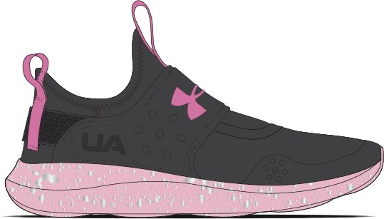 Girls' Pre-School UA Runplay Speckle Running Shoes, custom athletic wear with logo imprint 3