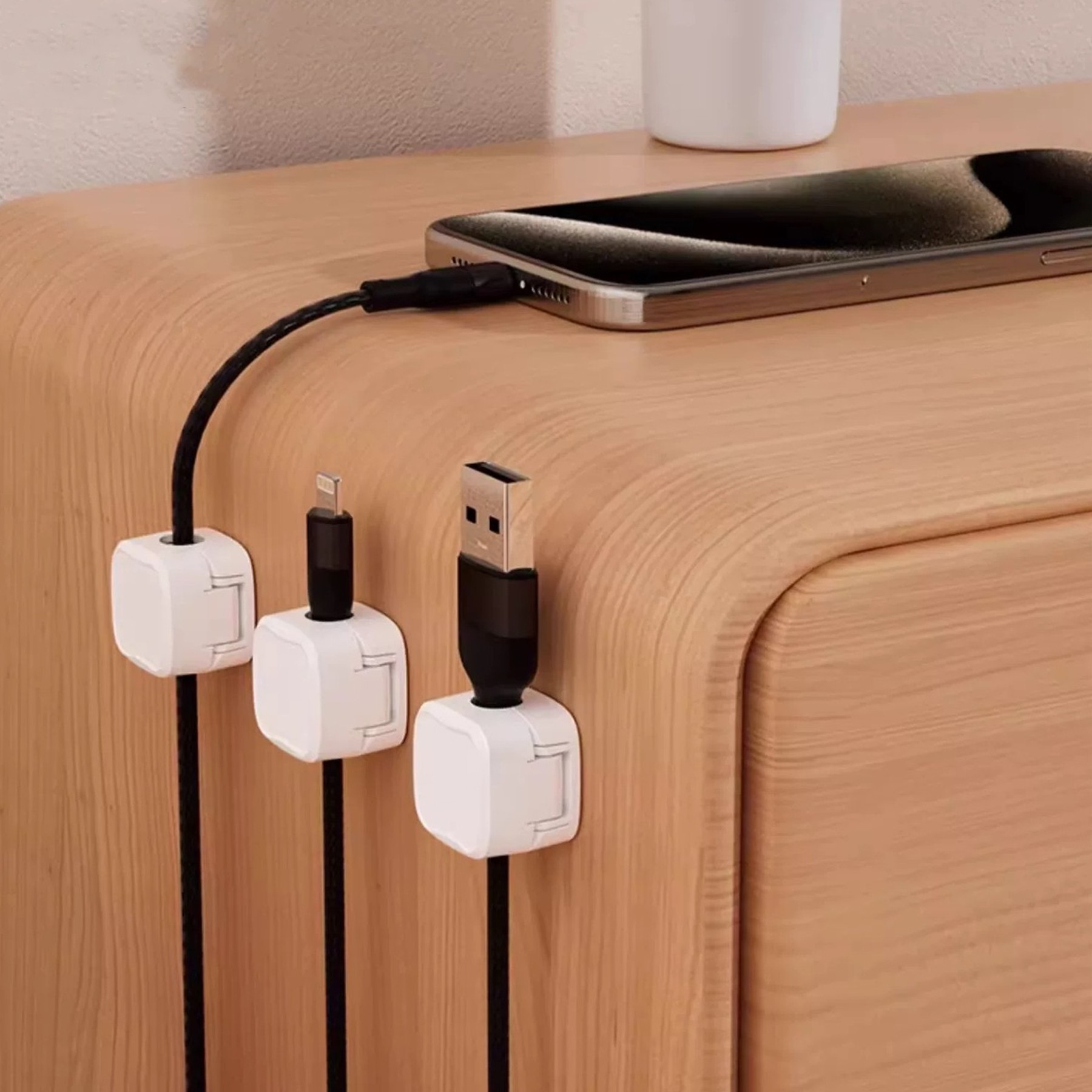 Magnetic Desktop Cable Organizer Charging Cable Clip 4