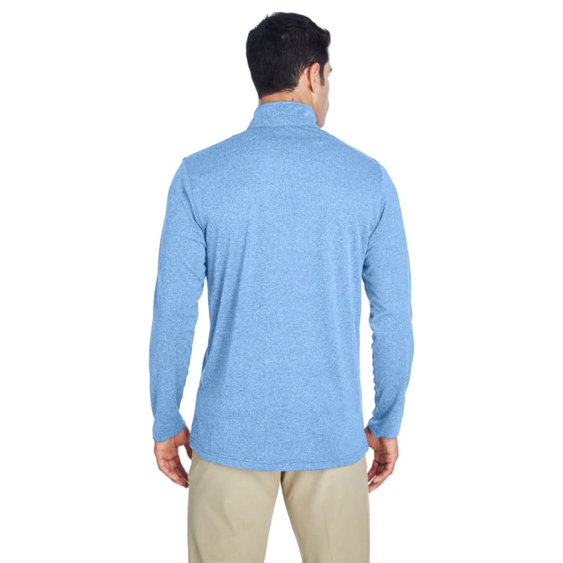 UltraClub Men's Cool & Dry Heathered Performance Quarter-Zip 20
