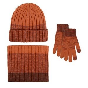 Winter Knit Hat Warmer Scarf Touchscreen Gloves Set 7