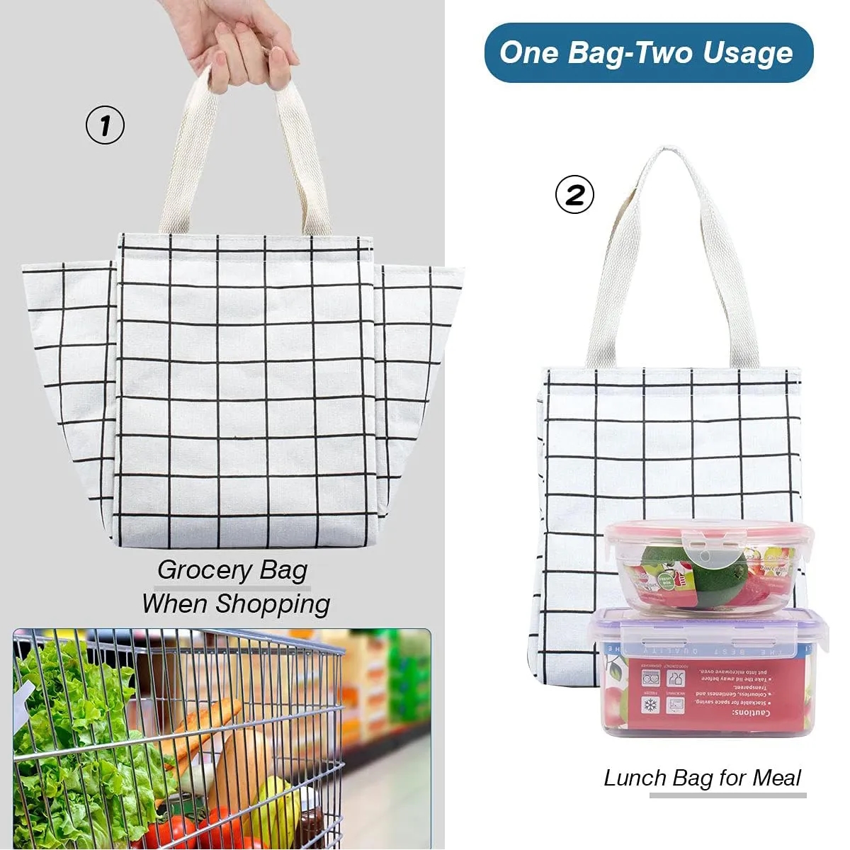 Wide-Open Foldable Insulated Lunch Bag 4