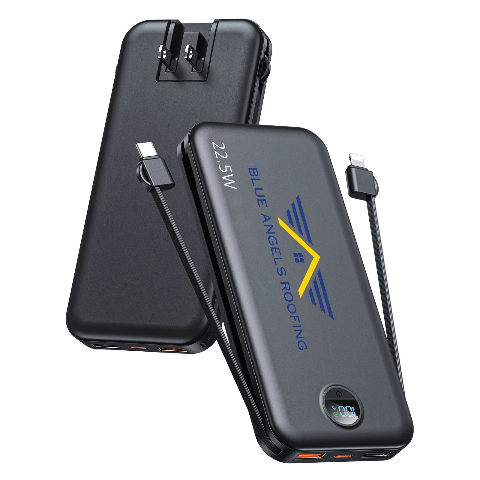 5 in 1 Portable Charger with Built-in Cables & AC Wall Plug 5