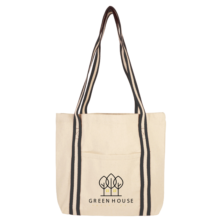 Sonoma Striped Handle 10oz Cotton Tote Bag 11