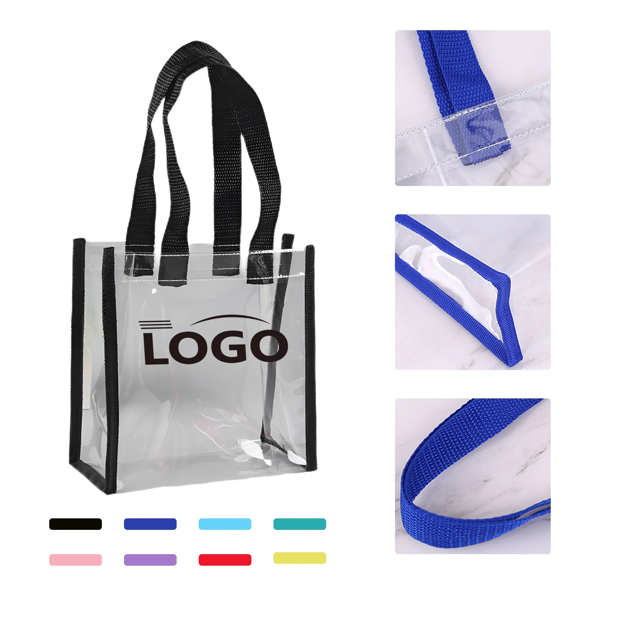 MOQ50 Clear Vinyl Stadium Tote Bag 1