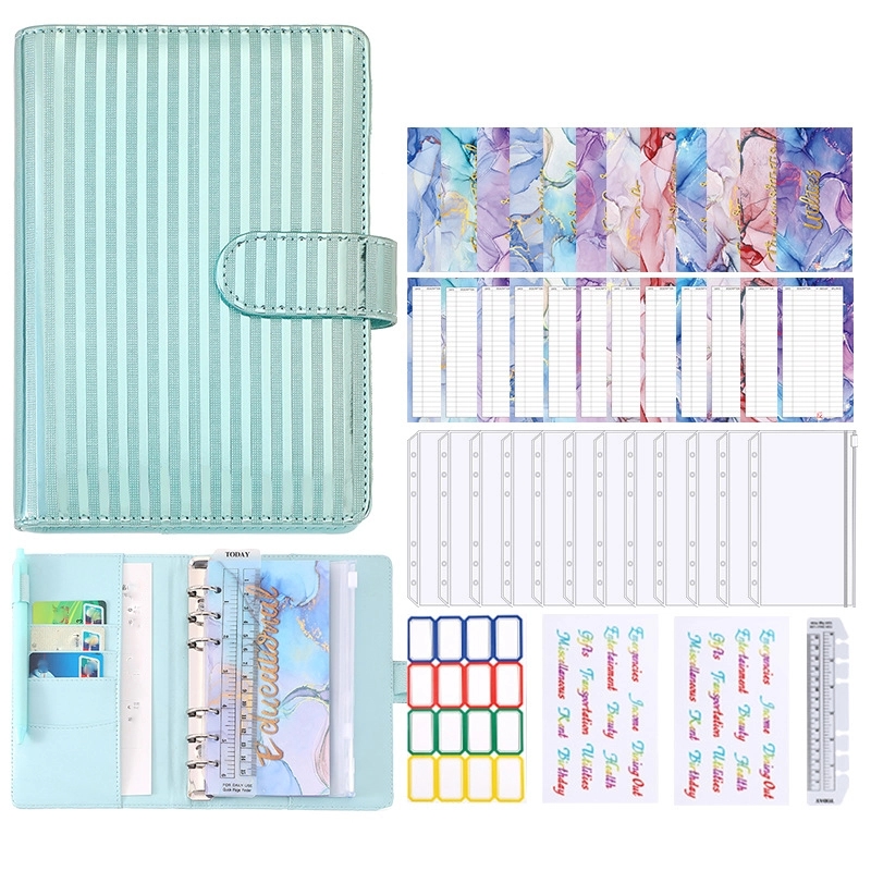 PU Leather A6 Budget Planner Binder Notebook 9
