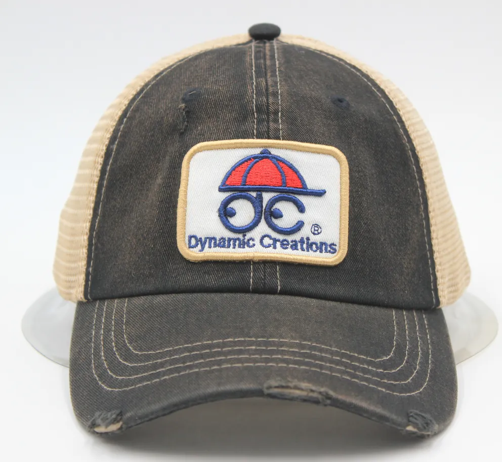 Trucker Cap 5 Panel Mesh Back SnapBack Woven Patch