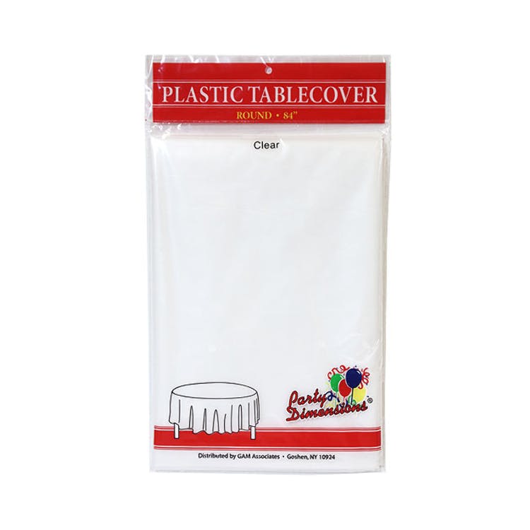 Round Plastic Tablecloths - Clear 84" 1