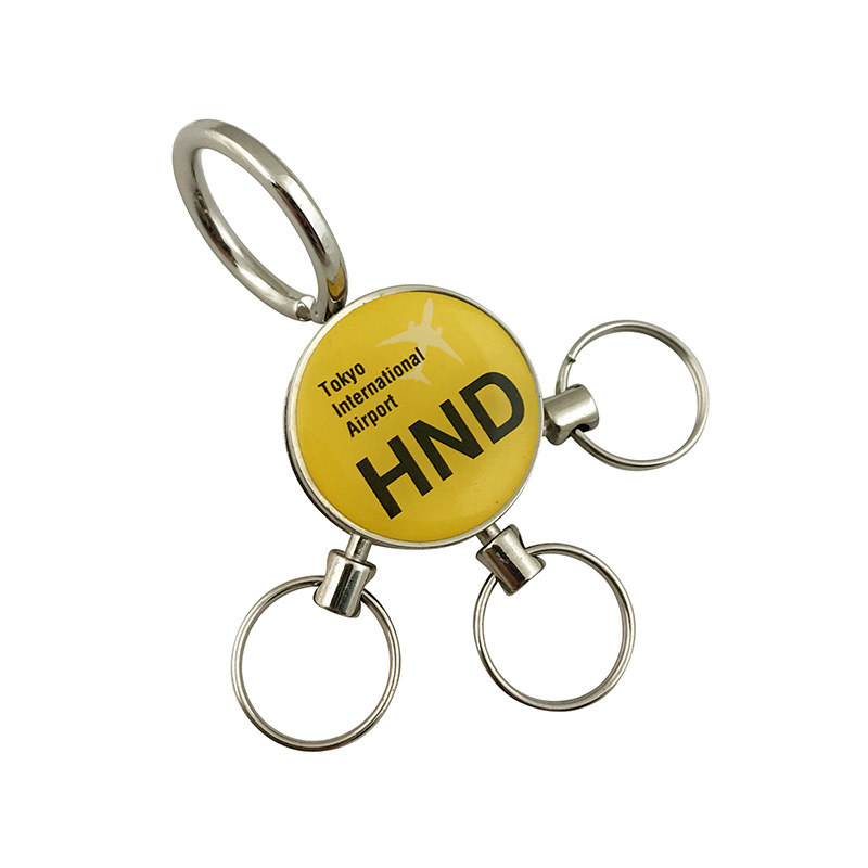 Circular Metal Keychain with Multiple Rings 8