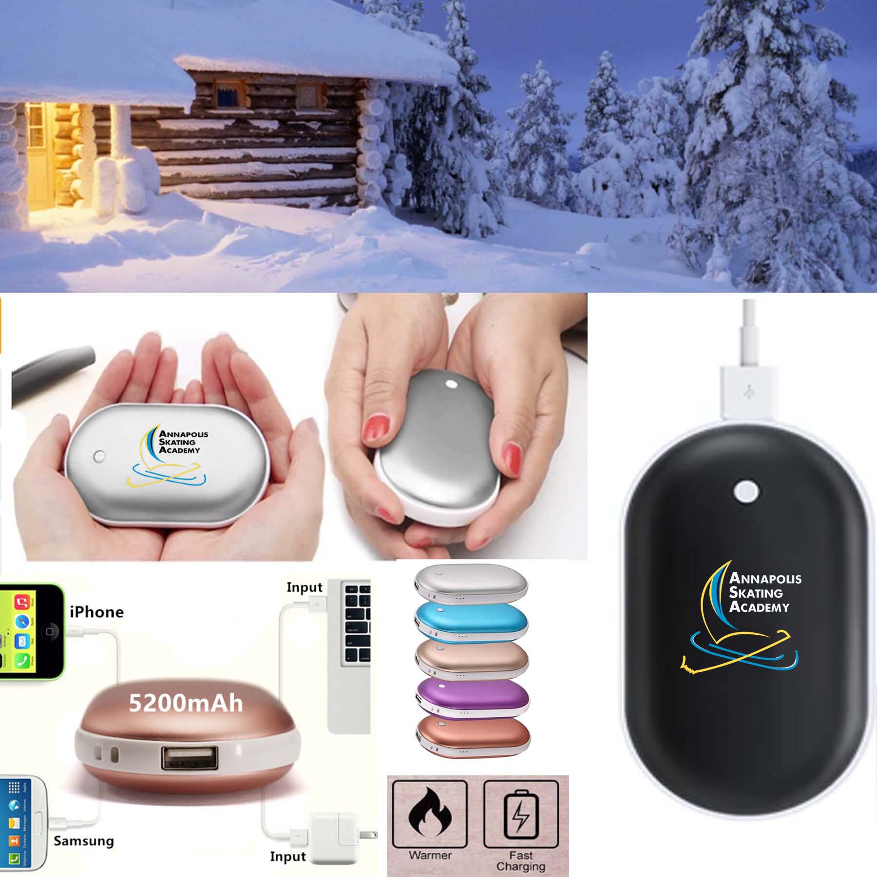 iBank ® Rechargeable Hand Warmer + 5200mAh Power Bank Charger 1