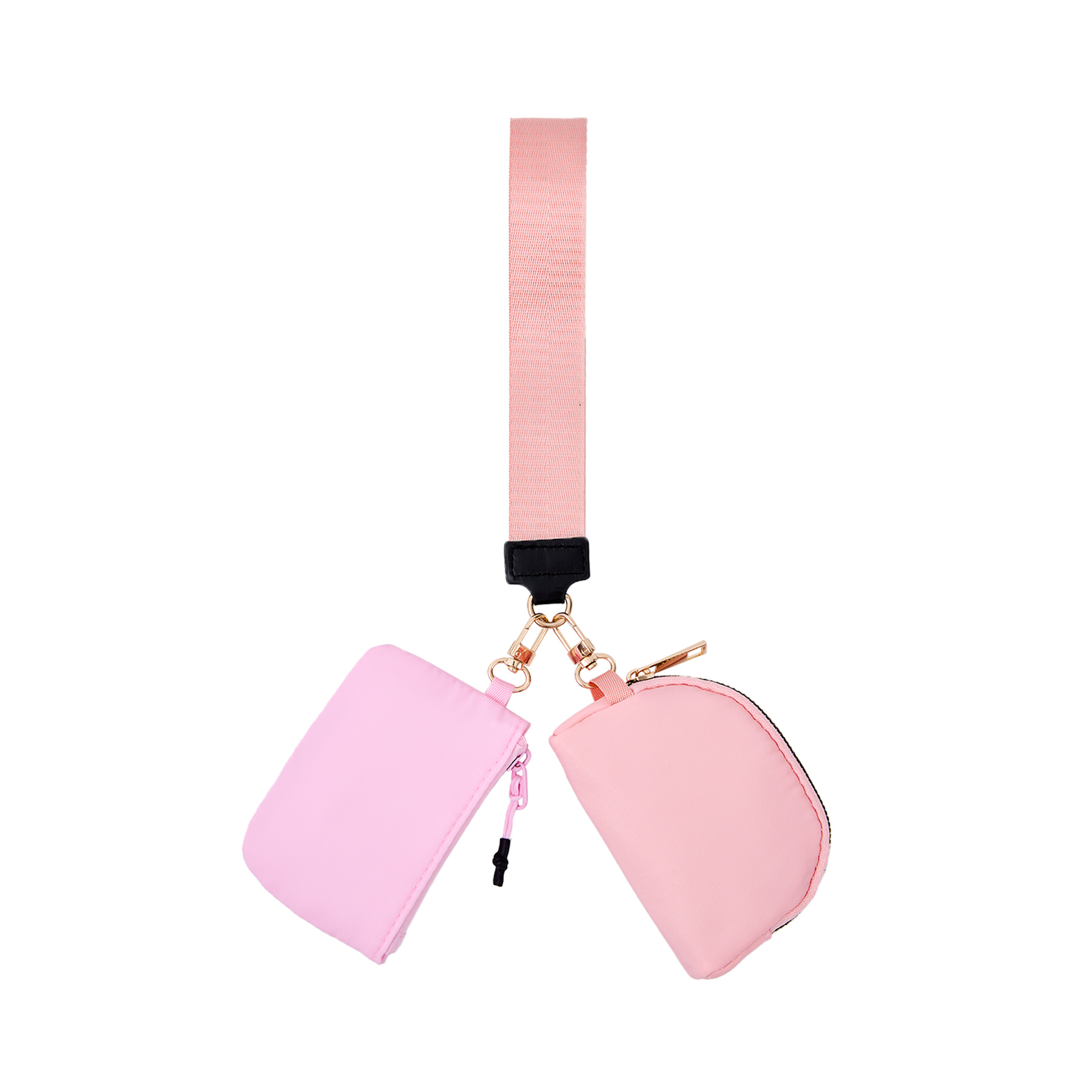 Dual Pouch Wristlet Keychain Lanyard 1