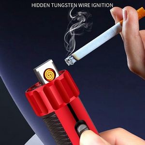 Alloy 4 In 1 Lighter With Flashlight Dual Electric Arc Jet Fire 3