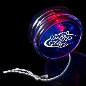 Blue & Clear 2 3/8" Light Up Glow Red LED Yo-Yo 1