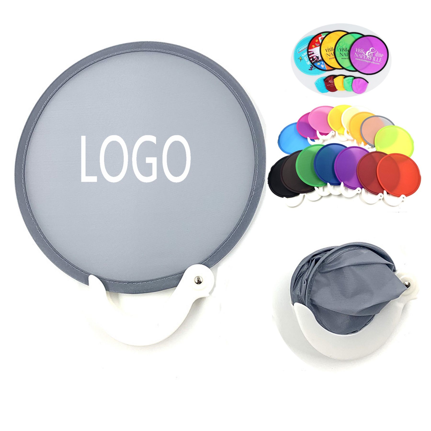 Nylon Foldable Fans With Handle 2