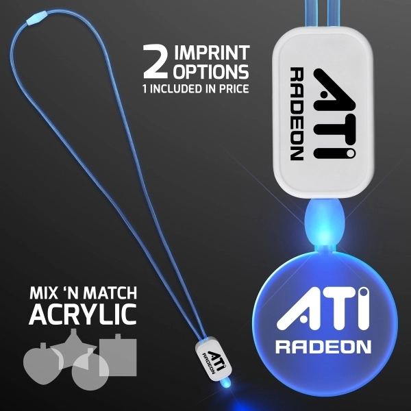 LED Neon Lanyards with Acrylic Circle Pendant 1
