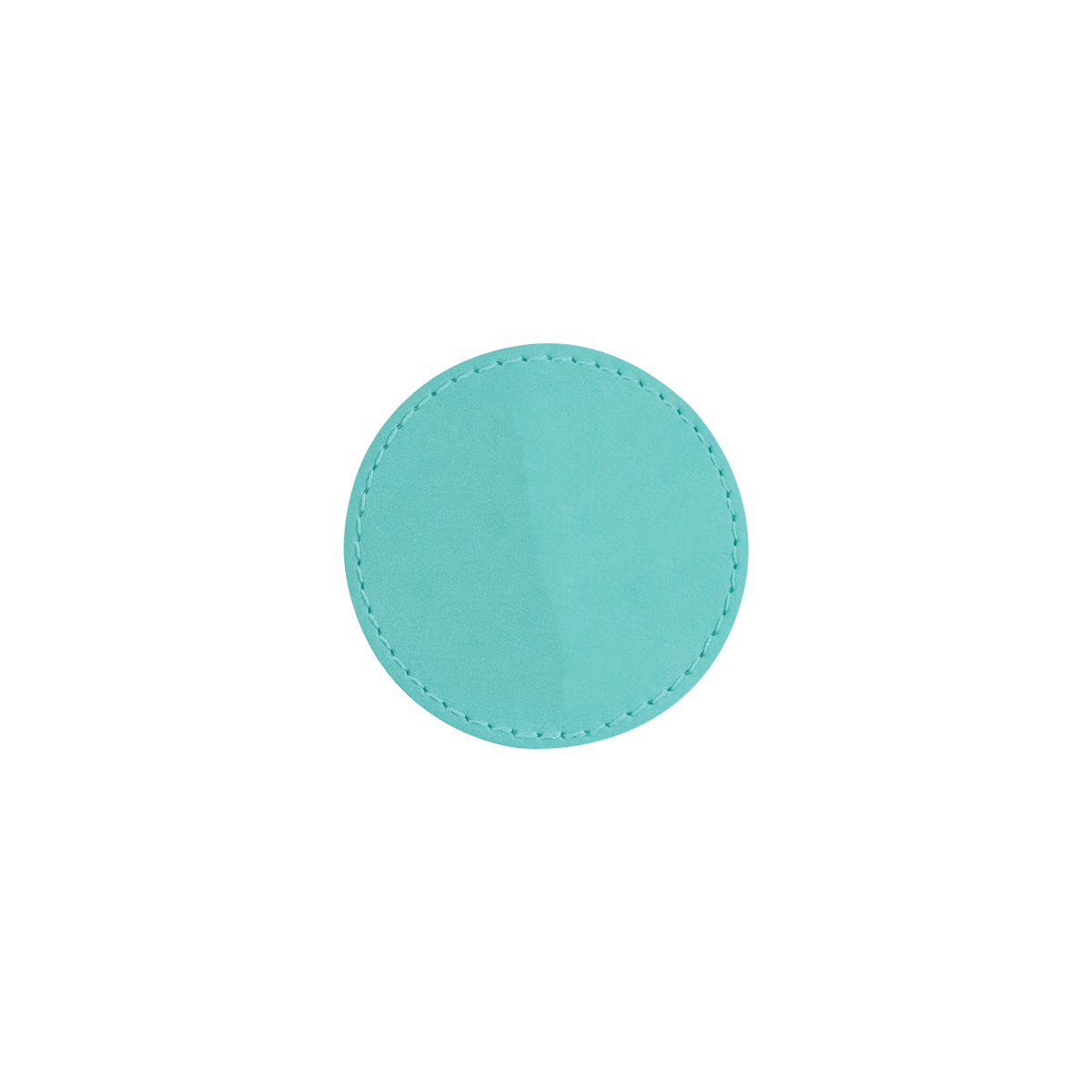 2" Teal Leatherette Round Patch with Adhesive 2
