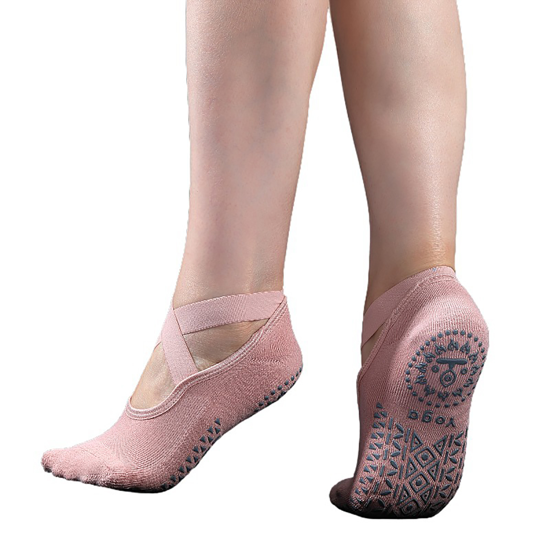 Women's Non Slip Grip Yoga Socks 8