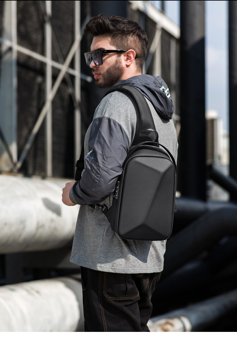 Anti Theft Hard Shell Crossbody Sling Bag with USB Port 6