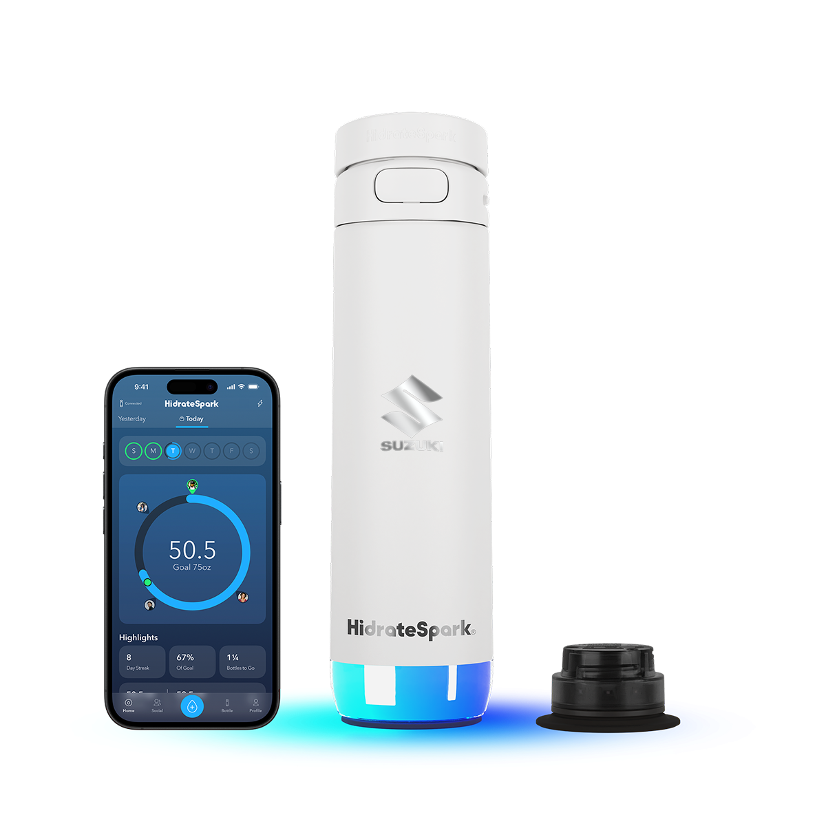 HidrateSpark® 21 oz. PRO 2 Bottle with Chug Lid, Laser, Standard 1