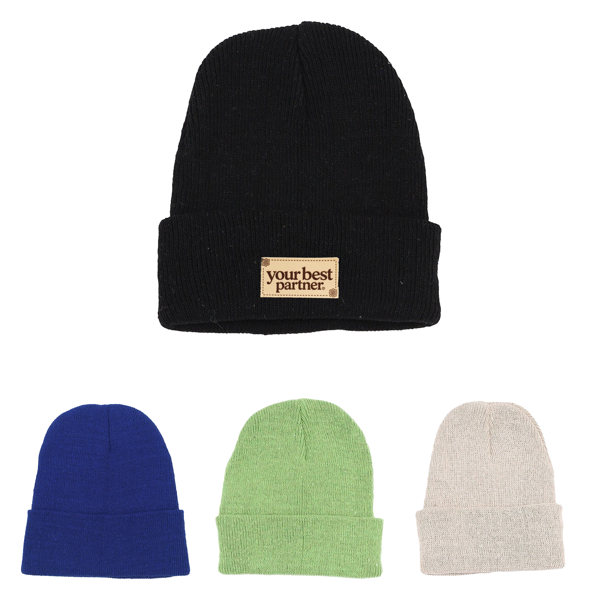 MOQ100 Knitted Warm Winter Beanie Cap 2