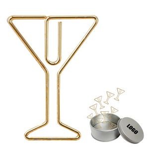 Cocktail Glass Shaped Paper Clips In Tin Box Set Of 16 4