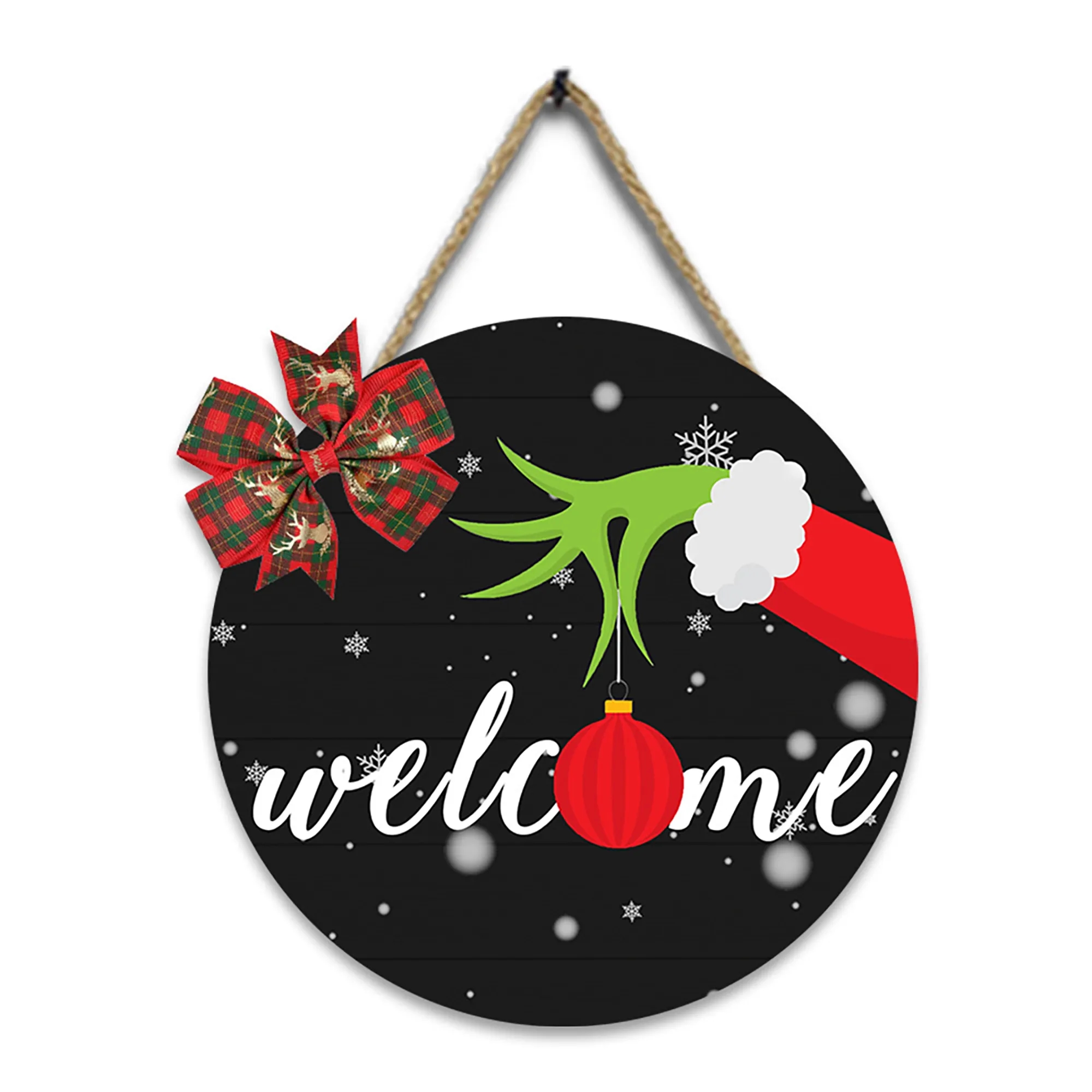Holiday Wooden Welcome Door Sign MOQ 30PCS 8