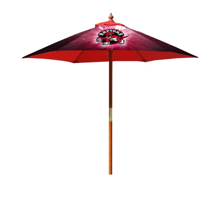 Round Fiberglass Umbrella with 6 Ribs, Dye-Sublimation, Full Bleed, 7' 1