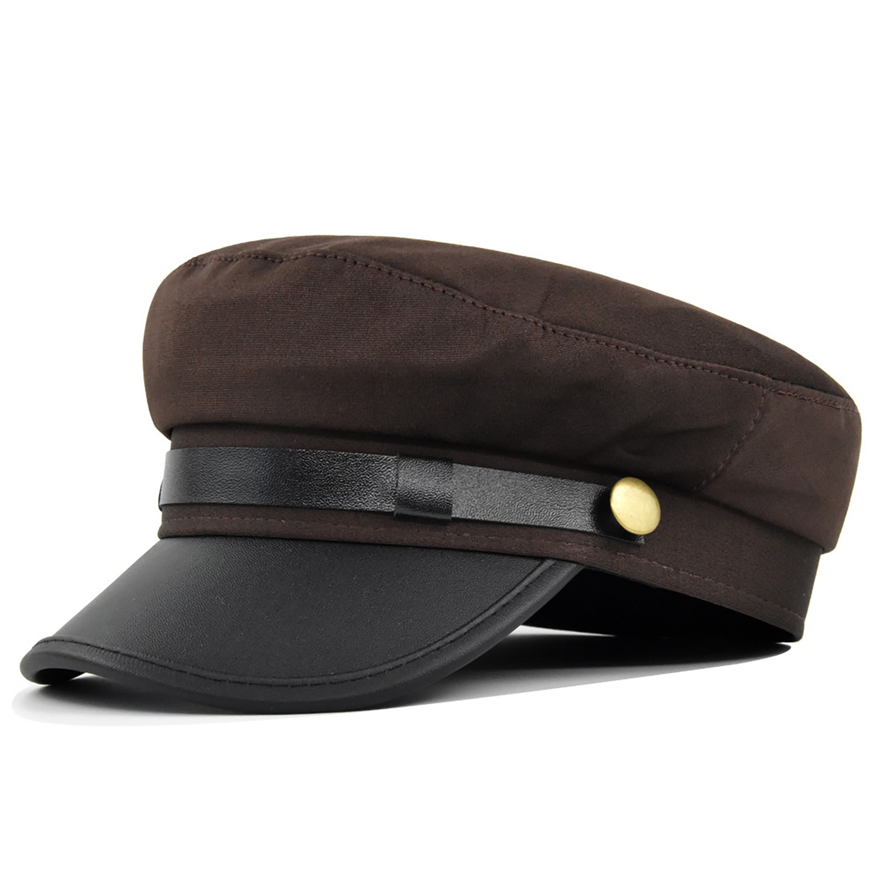 PU Brim Cabbie Beret Hat 3