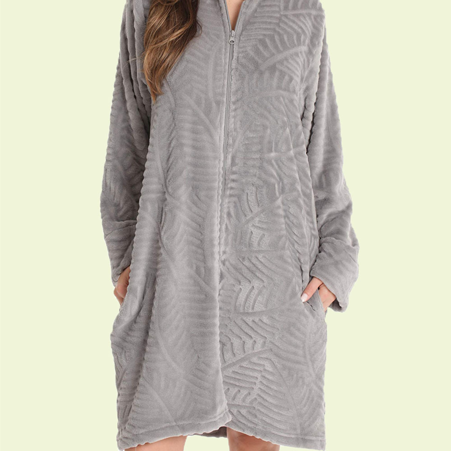 Zipper Lounger Solid Robe 3