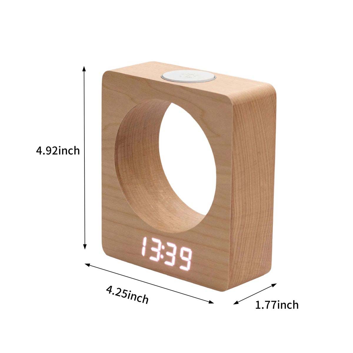 Moon Shaped LED Alarm Clock with Night Light 4