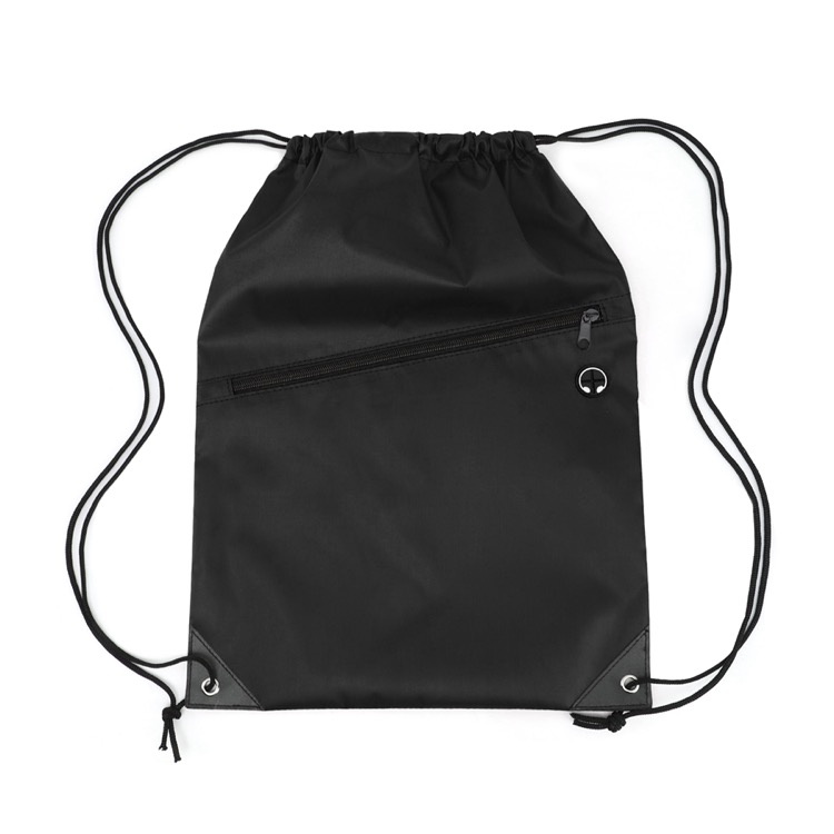 Drawstring Backpack with Front Zipper Pocket 18