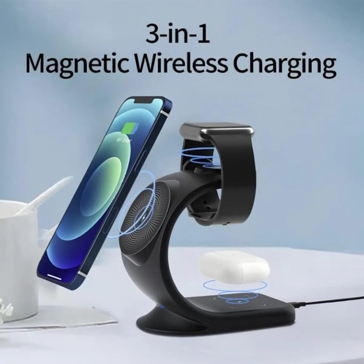 Fast Charging Magnetic 3 In 1 Wireless Charger 3