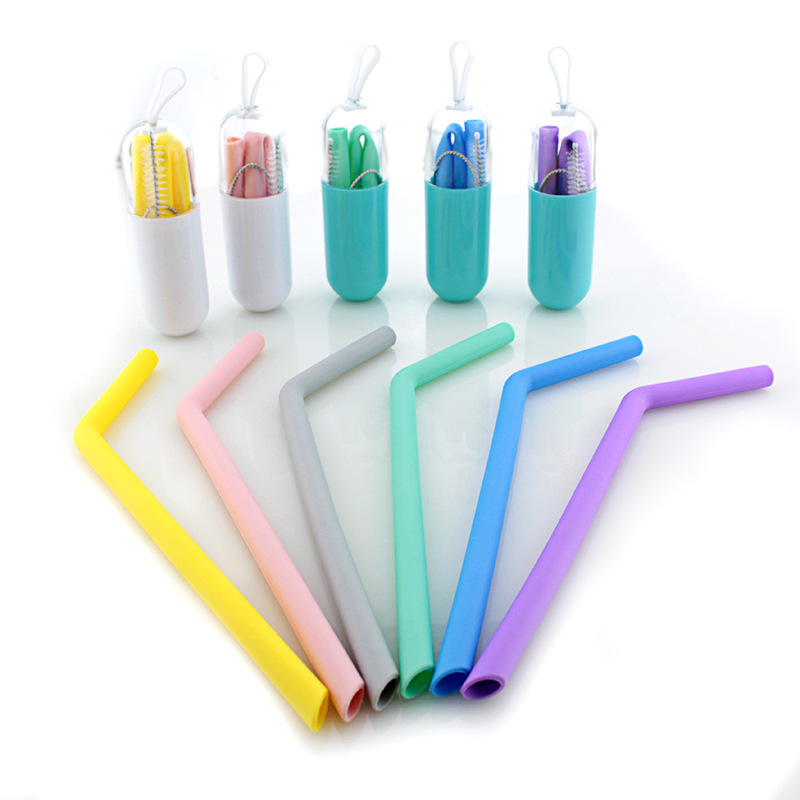 Collapsible Silicone Straw Set with Case 4