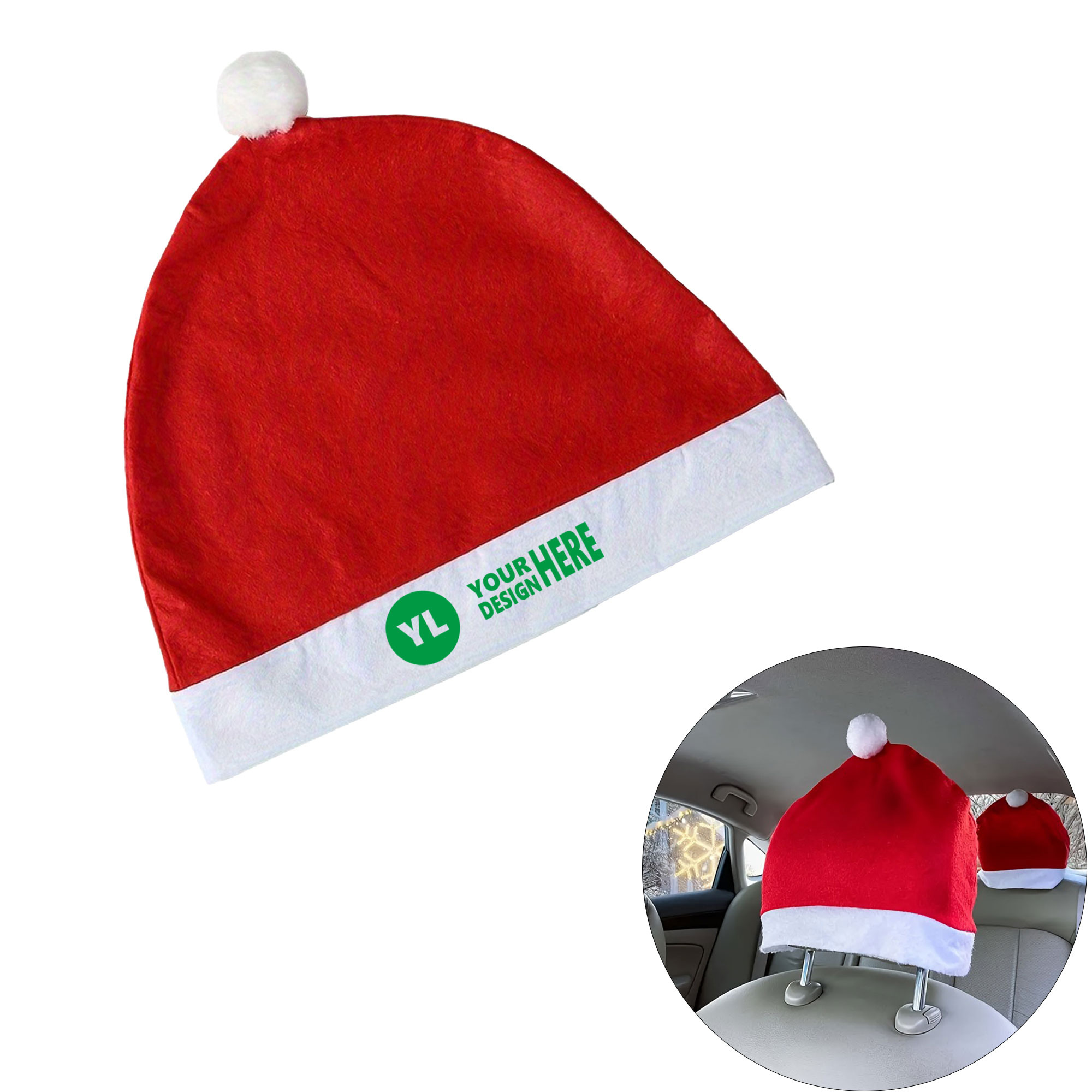 Christmas Car Seat Santa Hat Decor 2