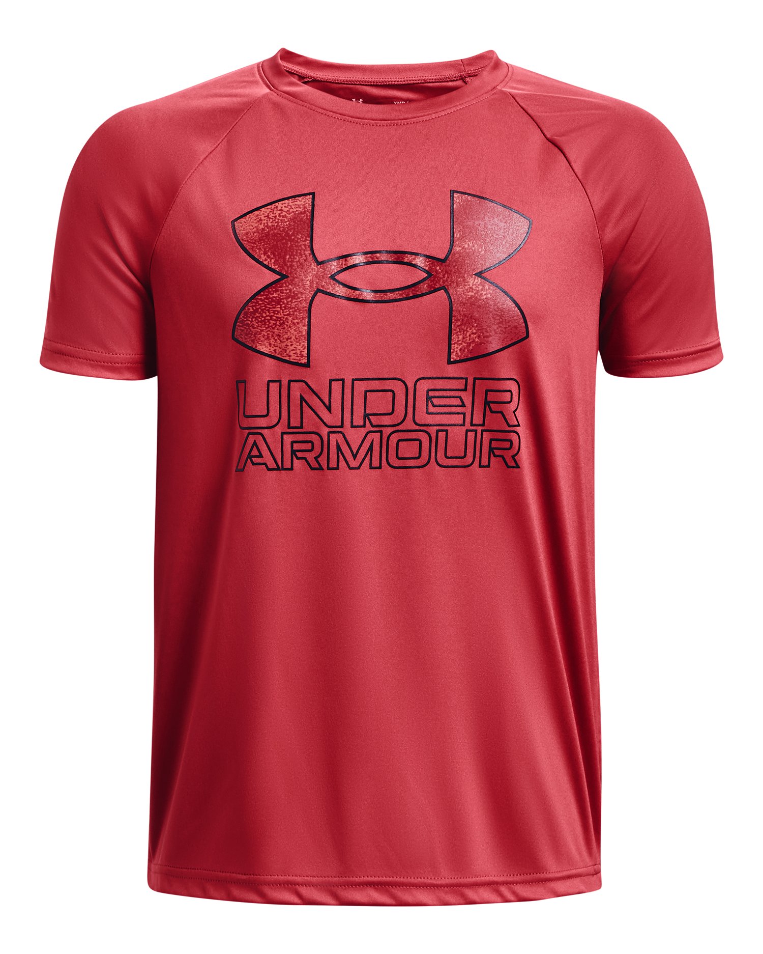 UA Tech Hybrid Print Fill Boys' Short Sleeve 6