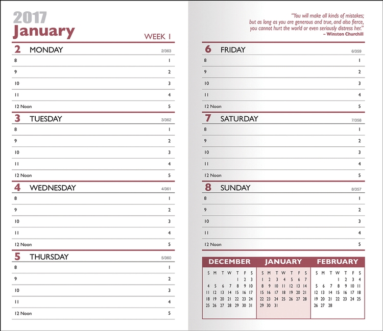 Normandy 2 Tone Soft Vinyl Weekly Planner w/ Map / 2 Color Insert 5