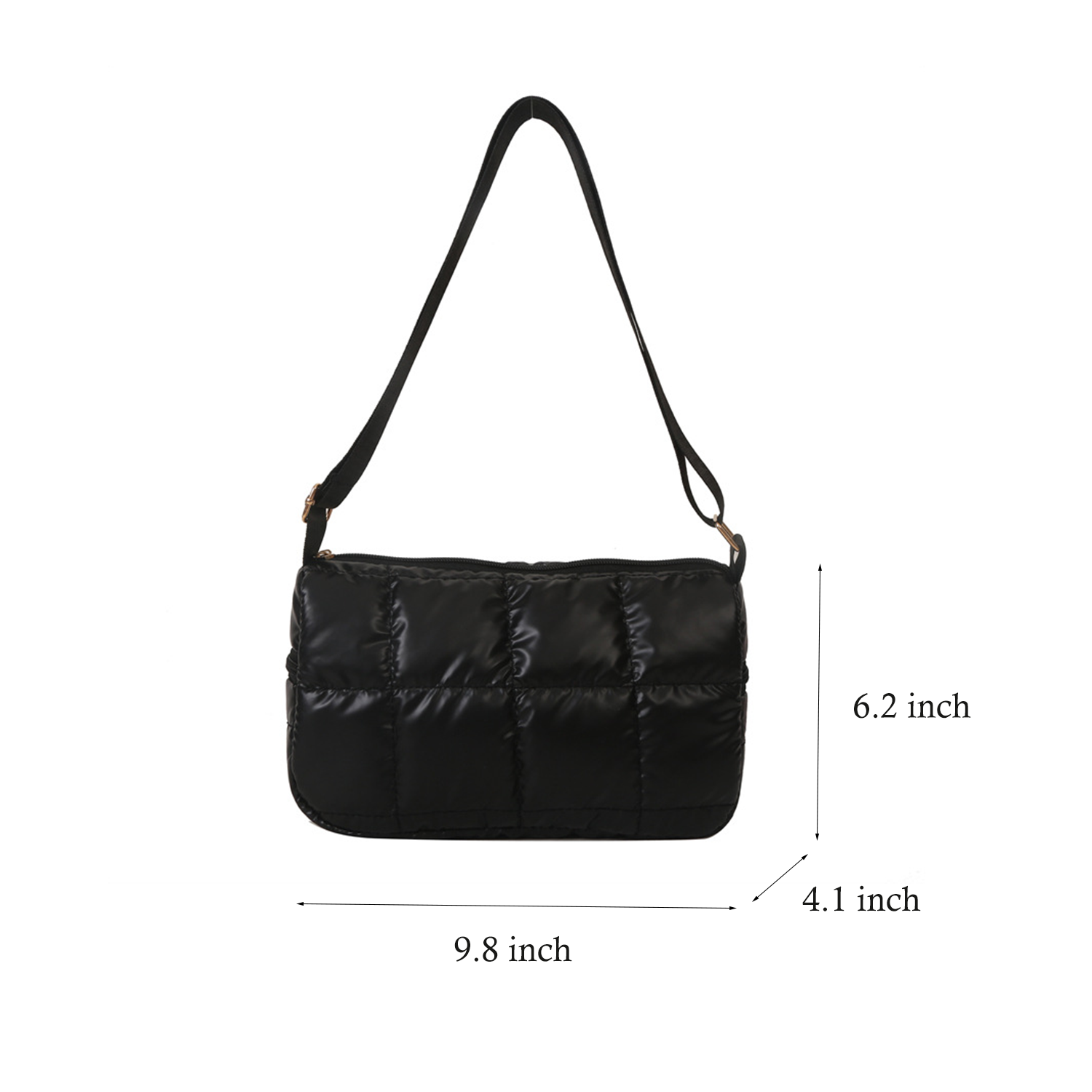 Winter New quilted Grid Small Square Puffer Crossbody Bag 13