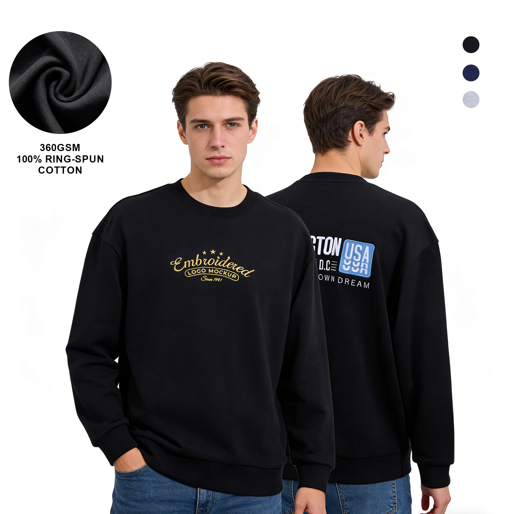 Unisex 100% Pre-Shrunk Cotton Crewneck Sweatshirt 12