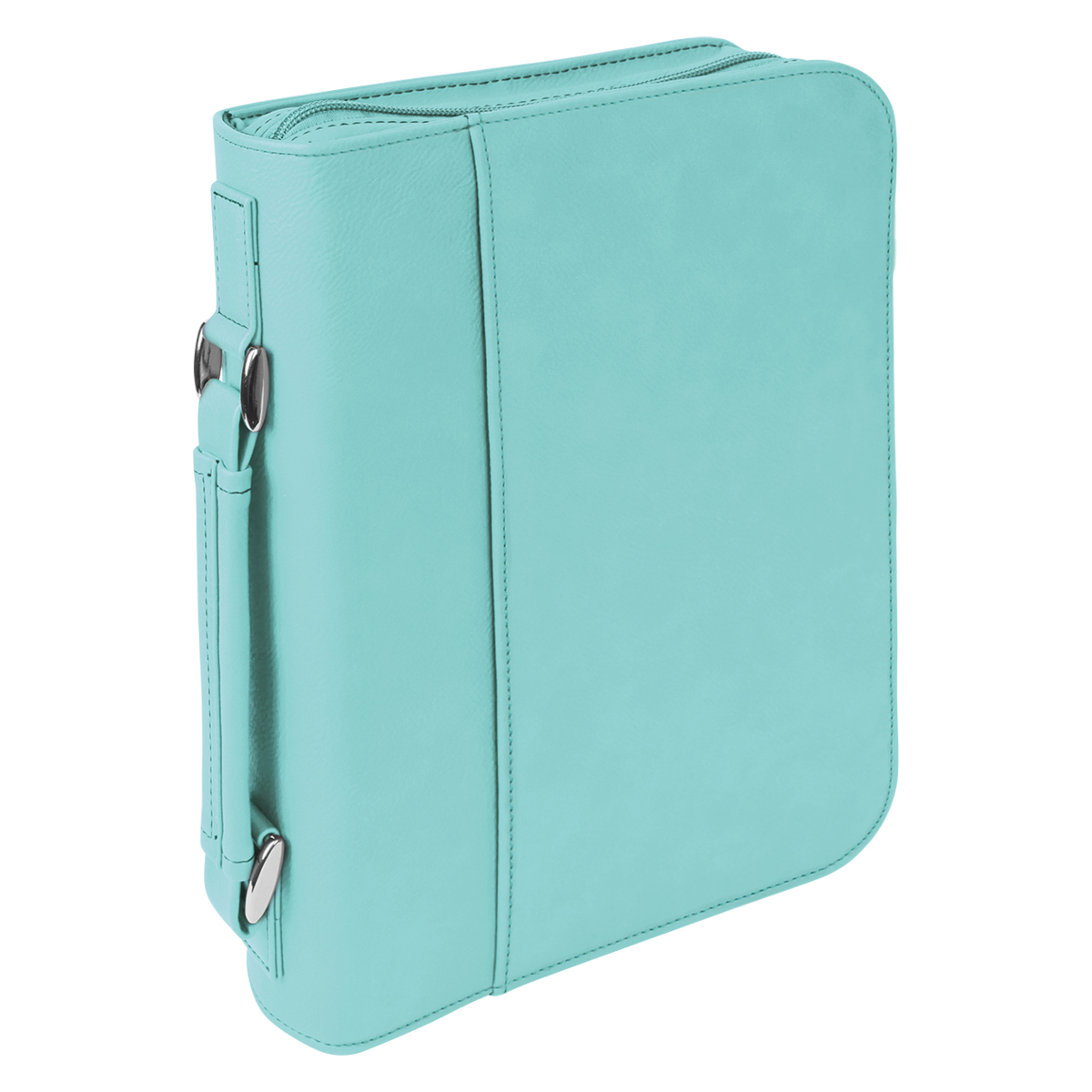 7" x 10" Teal Leatherette Book/Bible Cover with Handle & Zipper 2