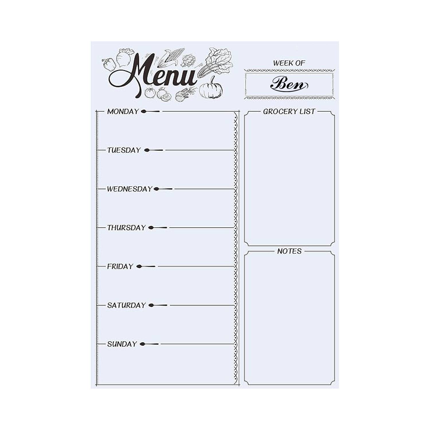 Magnetic Erasable Weekly Planning Whiteboard 2
