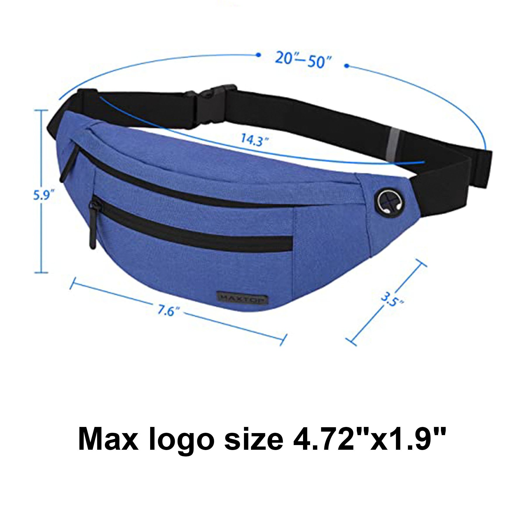 Large Crossbody Fanny Pack with 4 Zipper Pockets 2