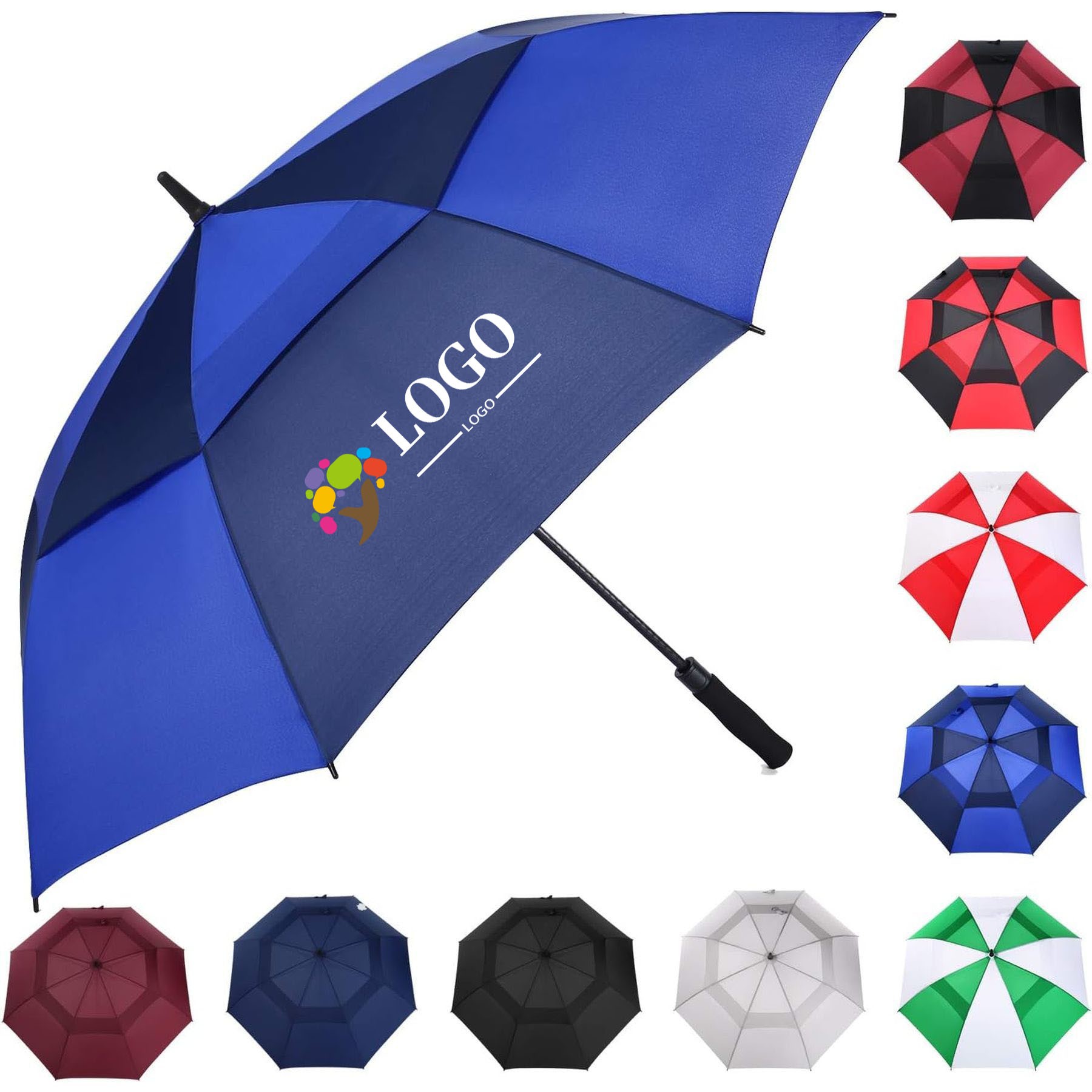 Automatic Open Windproof Golf Umbrella With Double Canopy